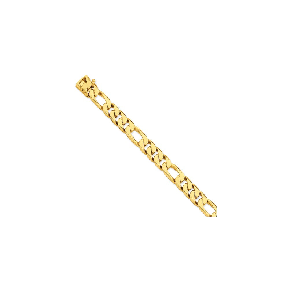 14K Yellow Gold 10mm Hand-Polished Figaro Link Chain