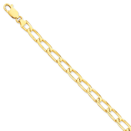 14K 6.5mm Hand-Polished Open Link Bracelet