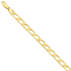 14K 8.5mm Hand-polished Open Link Bracelet