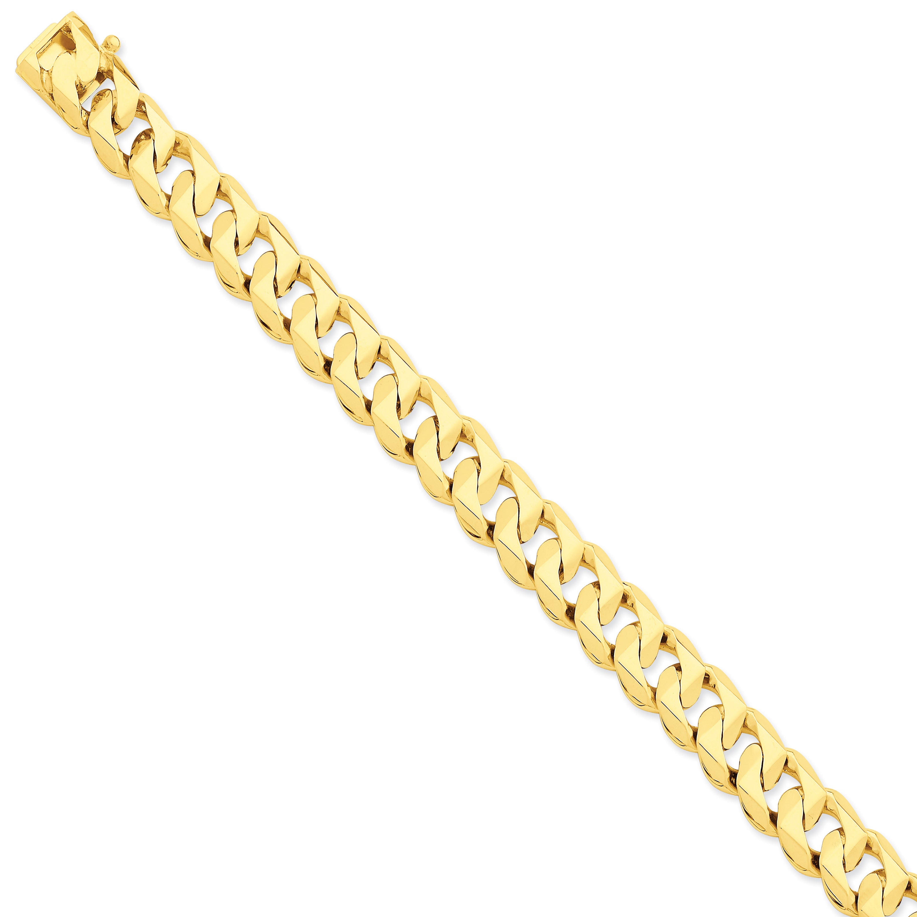 14K 11mm Hand-polished Traditional Link Bracelet