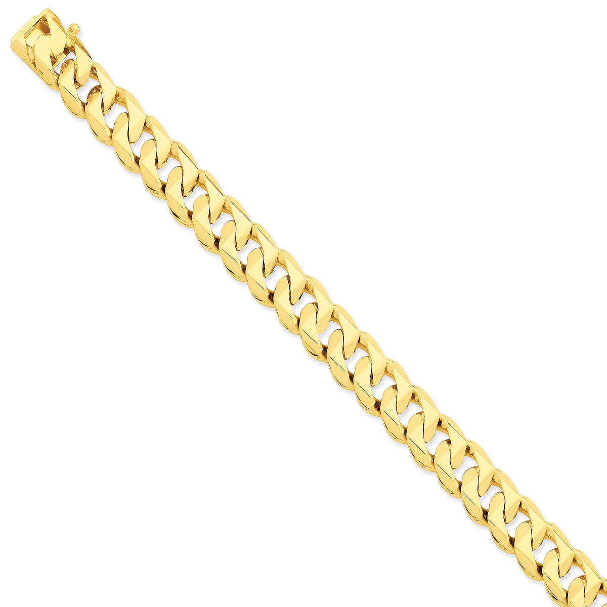 14K 11mm Hand-polished Traditional Link Bracelet