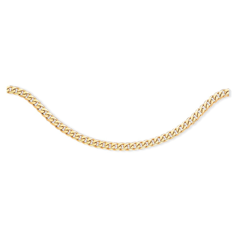 14K Yellow Gold 6.8mm Hand-polished Flat Beveled Curb Link Chain