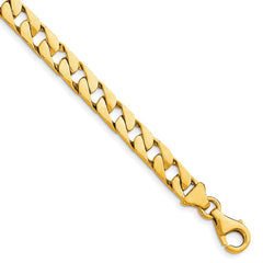 14K Yellow Gold Hand-Polished Fancy Link Necklace Elegant 18 Chain