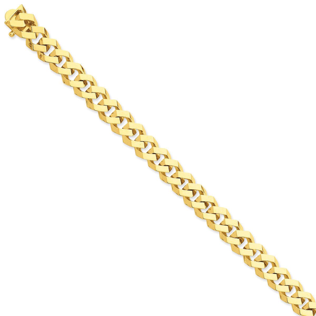 14K 10mm Hand-polished Fancy Link Bracelet