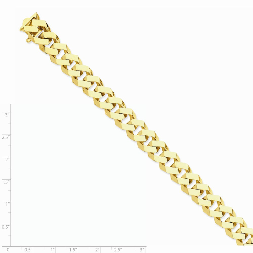 14K Yellow Gold 11.5mm Hand-polished Fancy Link Chain