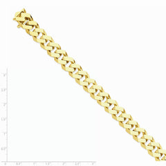 14K Yellow Gold 11.5mm Hand-polished Fancy Link Chain