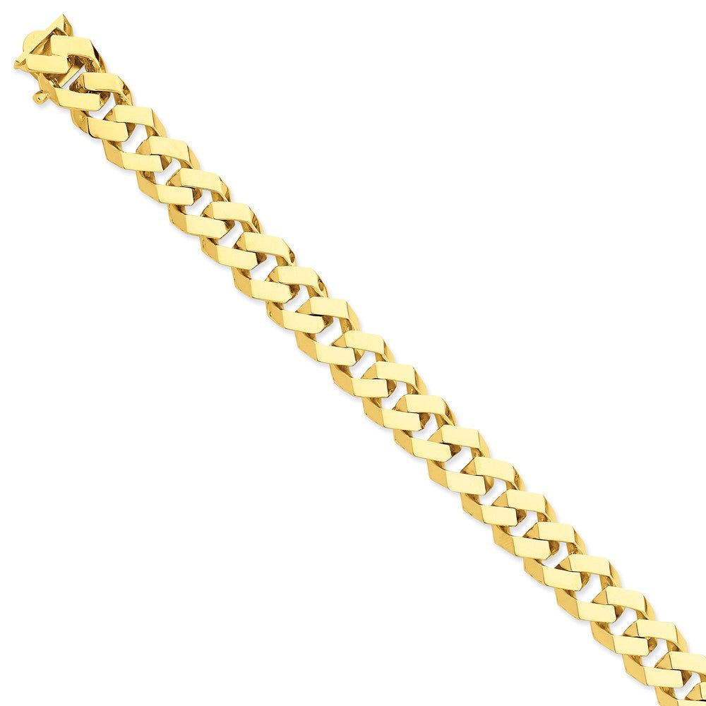 14K Yellow Gold 11.5mm Hand-polished Fancy Link Chain