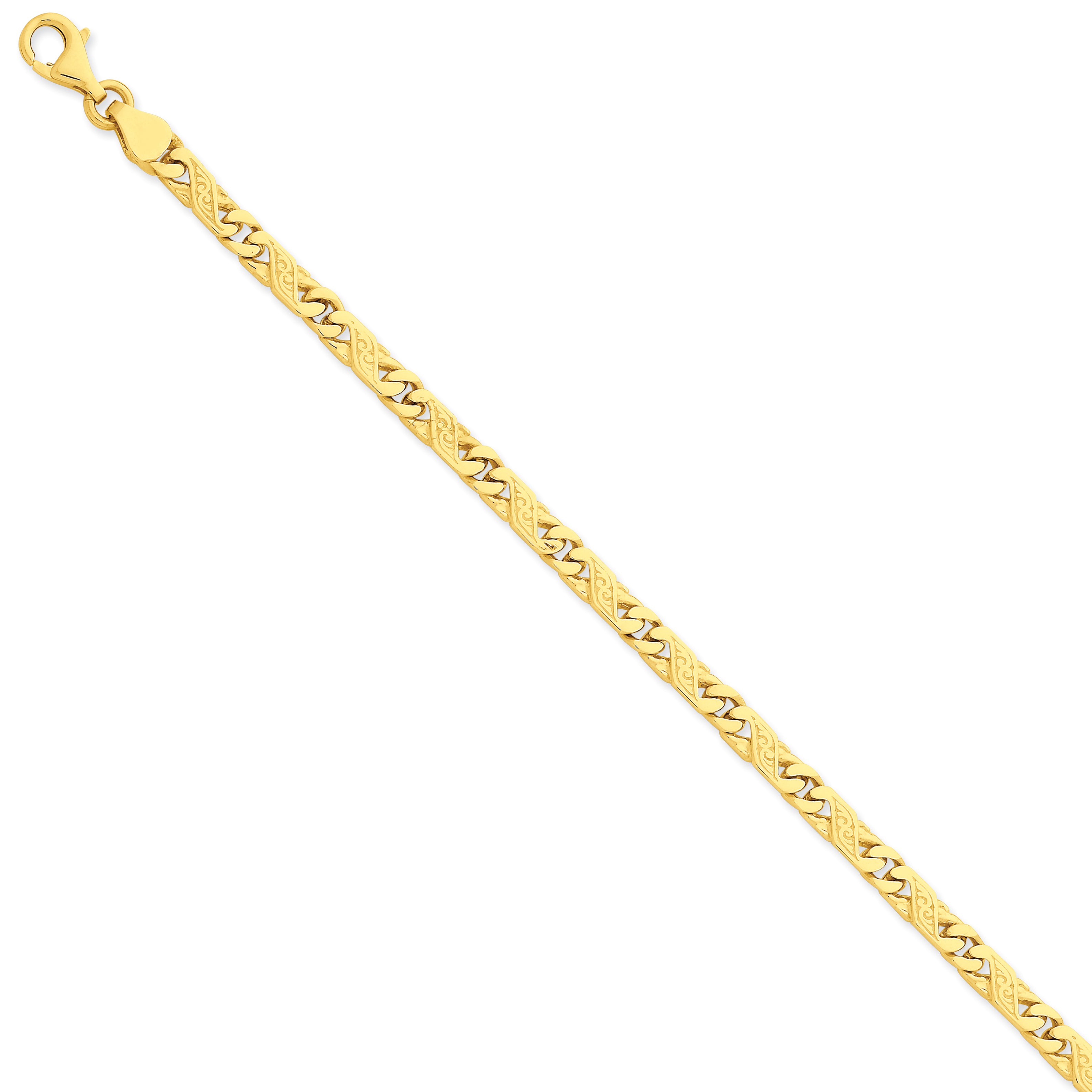 14K 5.5mm Hand-polished Fancy Link Bracelet