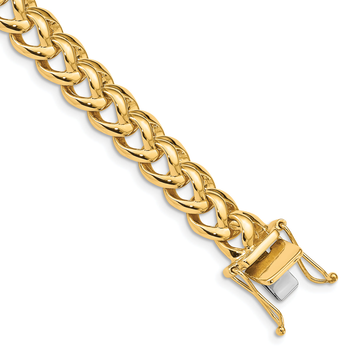 14K 24 inch 8.6mm Hand Polished Fancy Link with Box Catch Clasp Chain