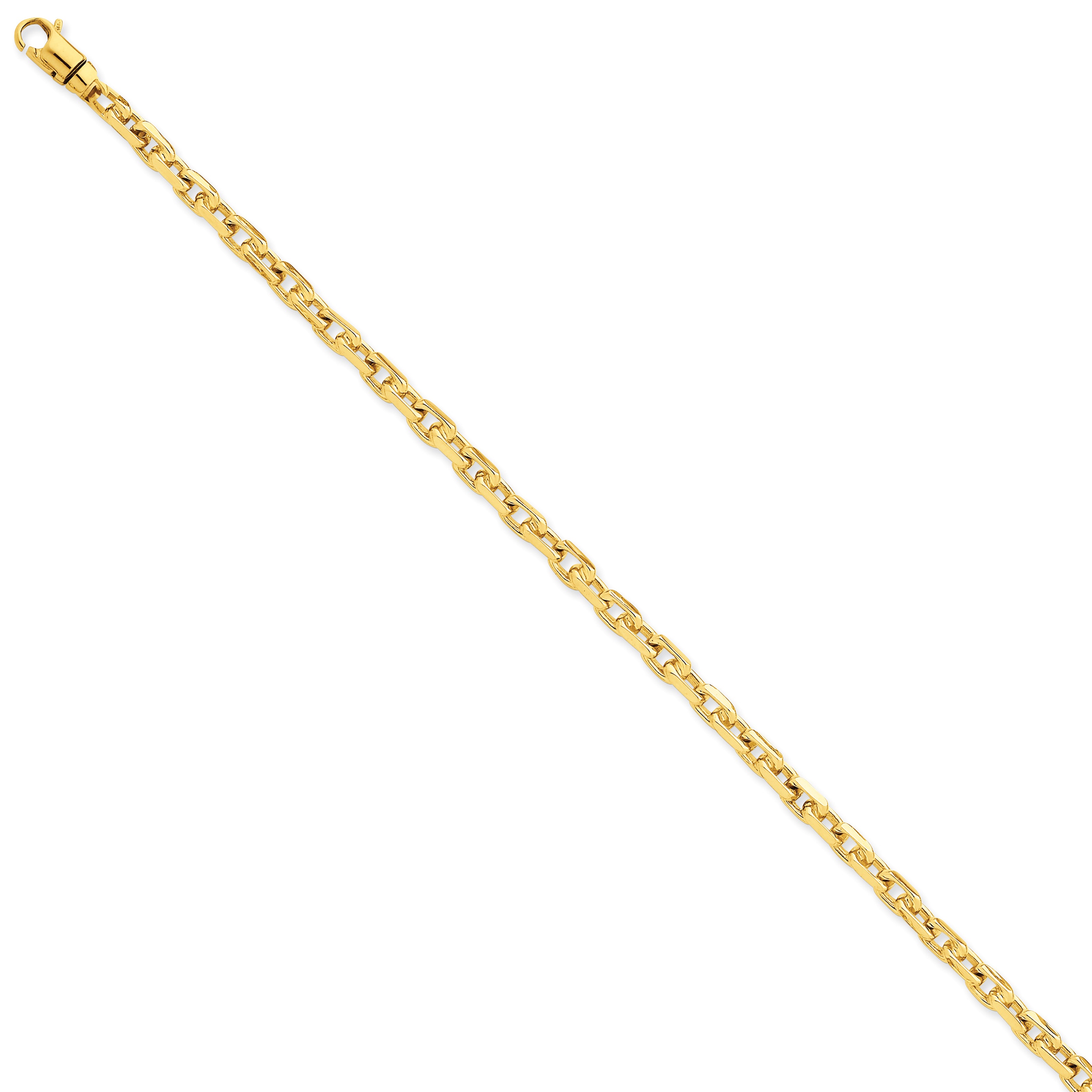 14k 4.2mm Hand-polished Fancy Link Bracelet