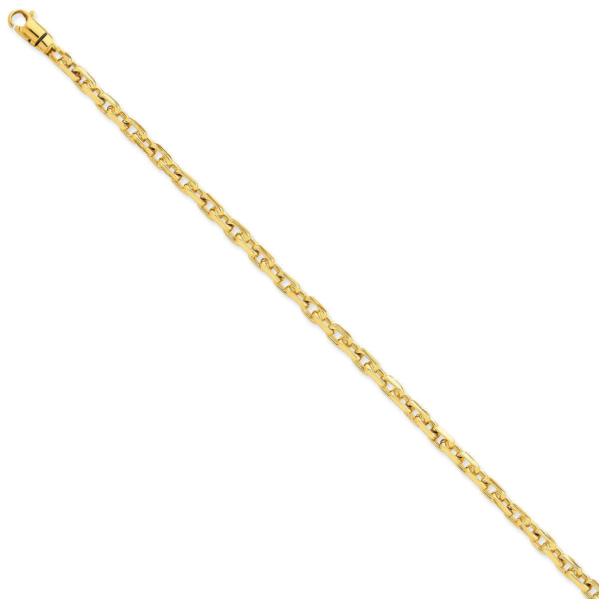 14k 4.2mm Hand-polished Fancy Link Bracelet