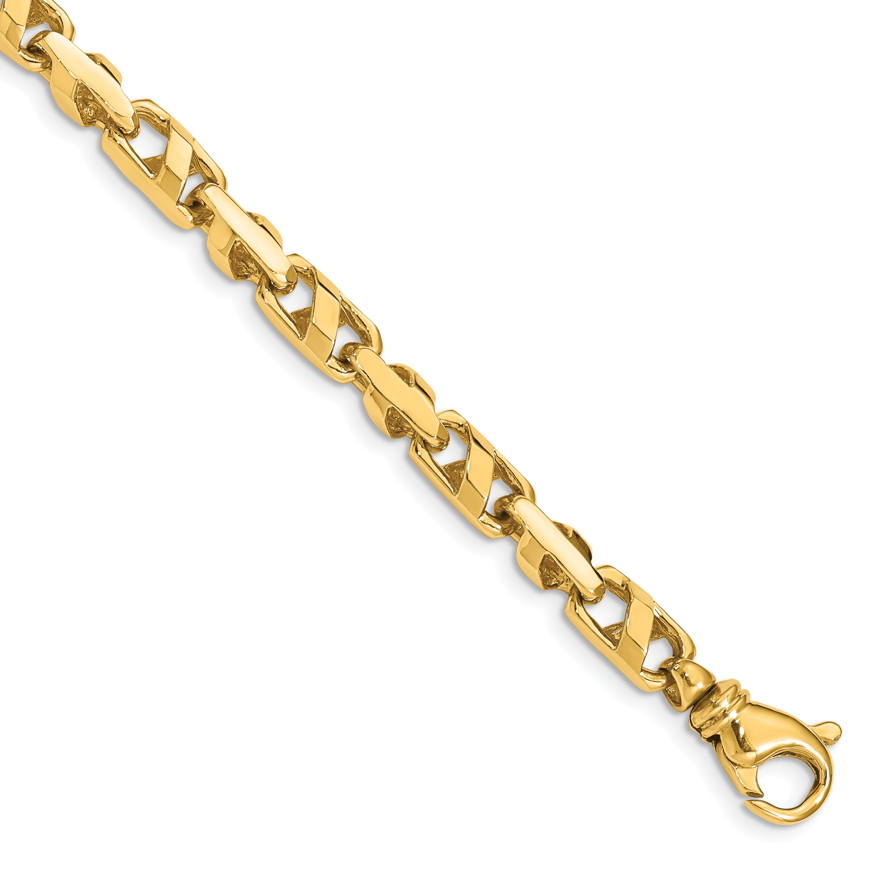 14K 24 inch 5.5mm Fancy Link with Fancy Lobster Clasp Chain