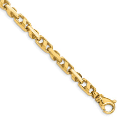 14K 24 inch 5.5mm Fancy Link with Fancy Lobster Clasp Chain