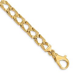 14K 7 inch 8.6mm Hand Polished Fancy Link with Fancy Lobster Clasp Bracelet