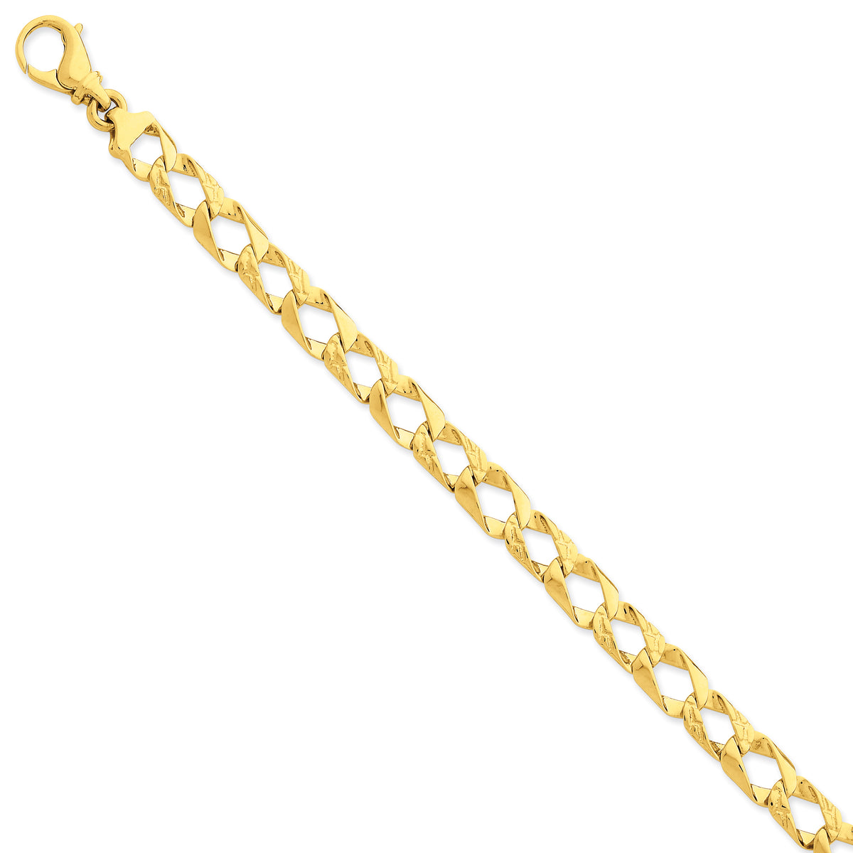 14k 8.6mm Polished Fancy Link Bracelet