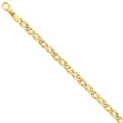 14K 7mm Polished Fancy Link Bracelet