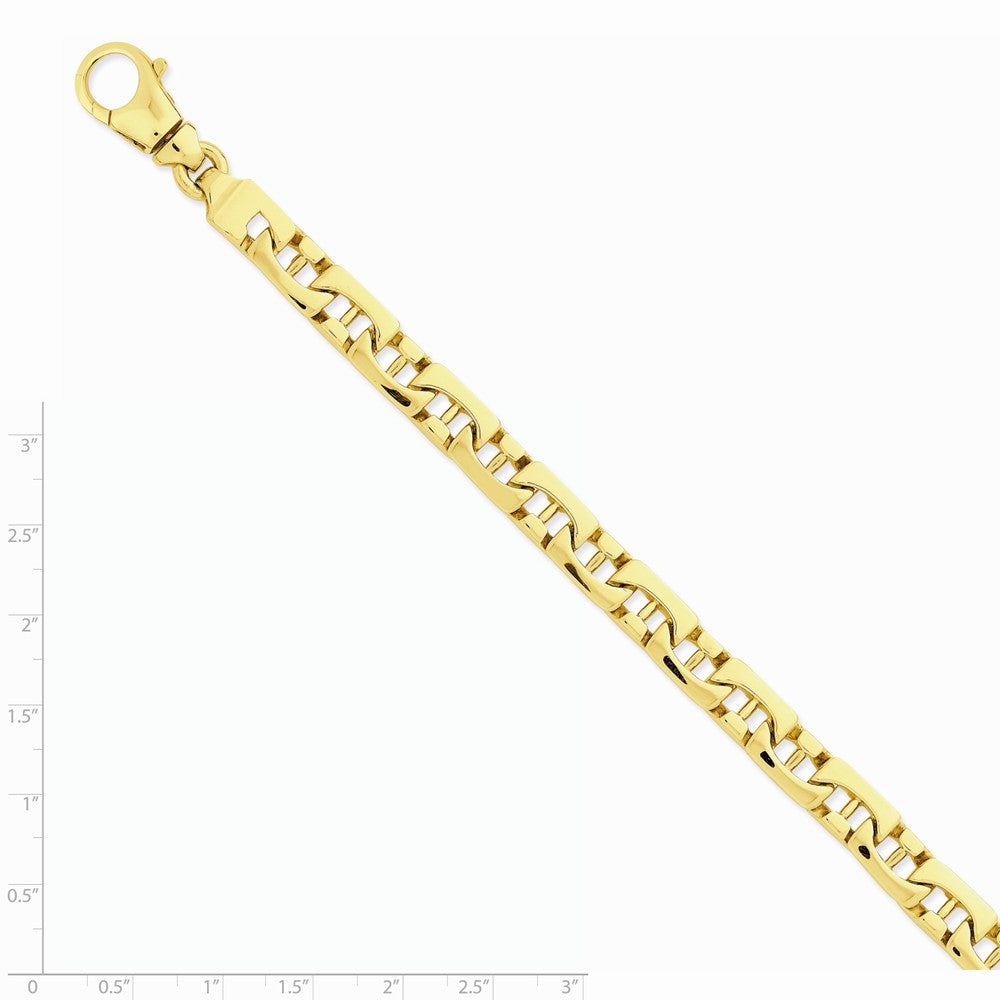 14K Yellow Gold 8.2mm Hand-polished Fancy Link Chain