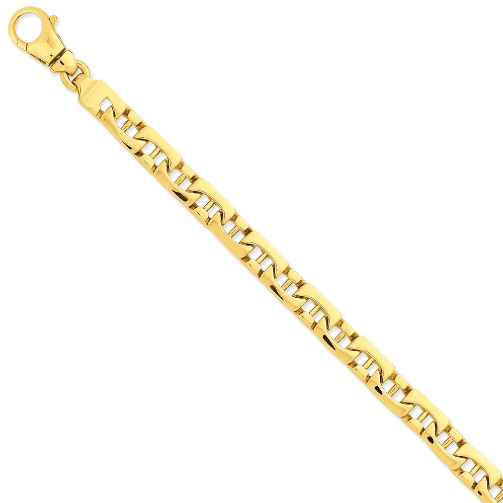 14K Yellow Gold 8.2mm Hand-polished Fancy Link Chain