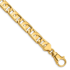 14K 24 inch 10mm Hand Polished Fancy Link with Fancy Lobster Clasp Chain