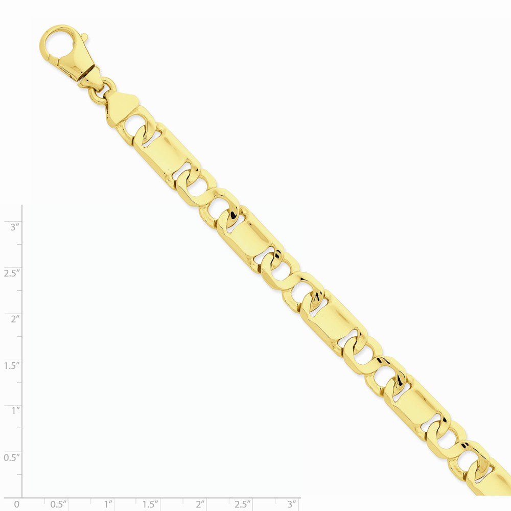 14K Yellow Gold 10.4mm Hand-polished Fancy Link Chain