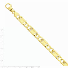 14K Yellow Gold 10.4mm Hand-polished Fancy Link Chain