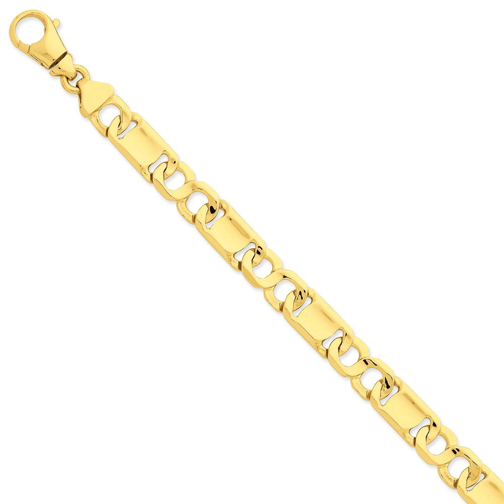 14K Yellow Gold Fancy Link Necklace Hand-Polished Elegant Design 20 Inch