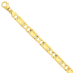 14K Yellow Gold 10.4mm Hand-polished Fancy Link Chain