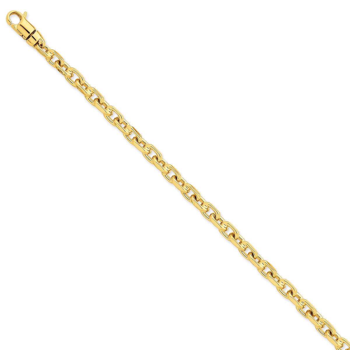 14k 5mm Hand-polished Fancy Link Bracelet