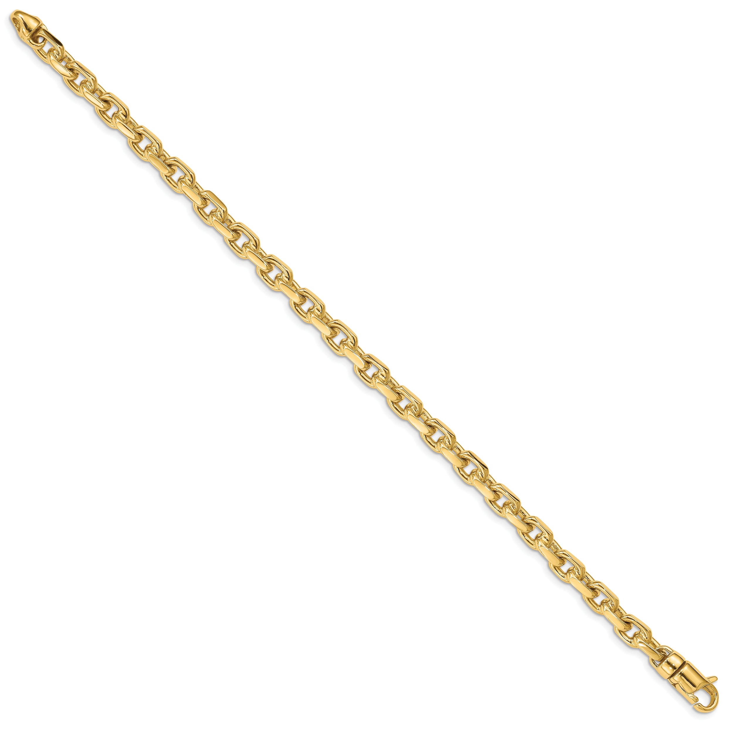 14K 8.5 inch 5.9mm Hand Polished Fancy Link with Lobster Clasp Bracelet