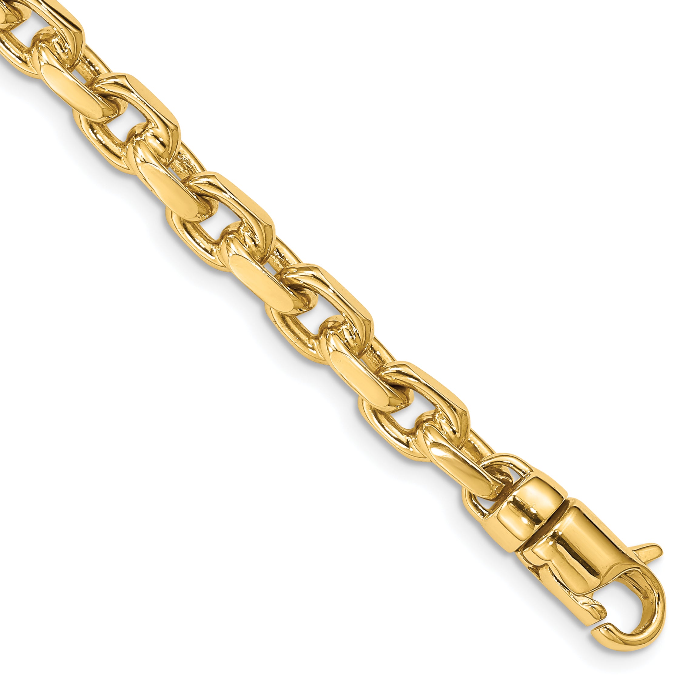 14K 24 inch 5.9mm Hand Polished Fancy Link with Lobster Clasp Chain