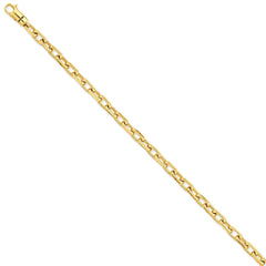 14K Yellow Gold Fancy Link Necklace, Hand-Polished, Solid 20 Chain