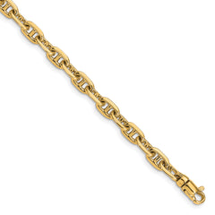 14K 8.5 inch 5.1mm Hand Polished Fancy Link with Lobster Clasp Bracelet