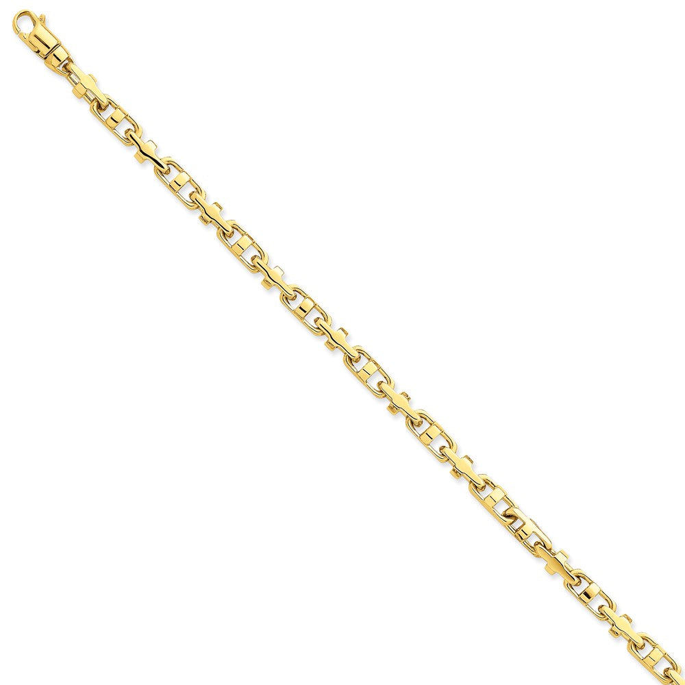 14K Yellow Gold Fancy Link Necklace with Hand-Polished Finish for Elegance