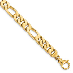 14K 24 inch 9.2mm Hand Polished Fancy Link with Fancy Lobster Clasp Chain