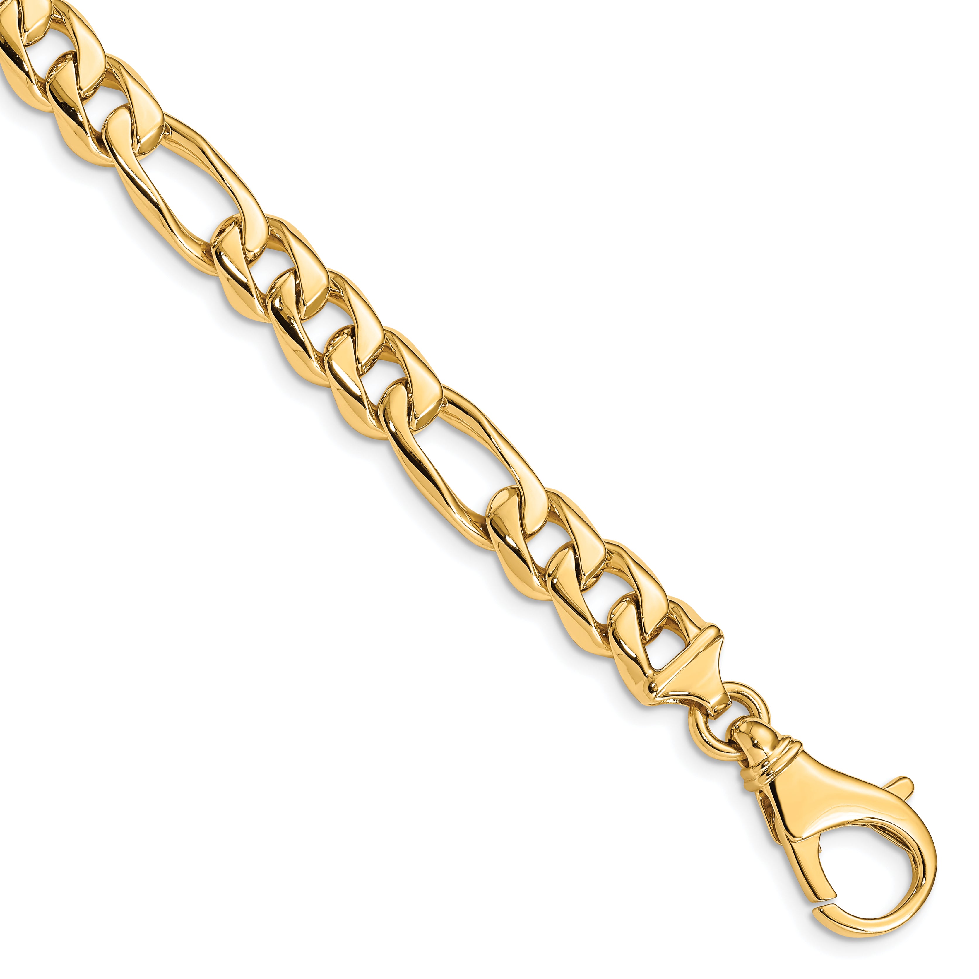 14K 24 inch 8.5mm Hand Polished Fancy Link with Fancy Lobster Clasp Chain