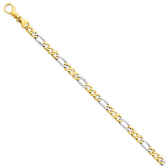 14k Two-tone 5.8mm Polished Fancy Link Bracelet