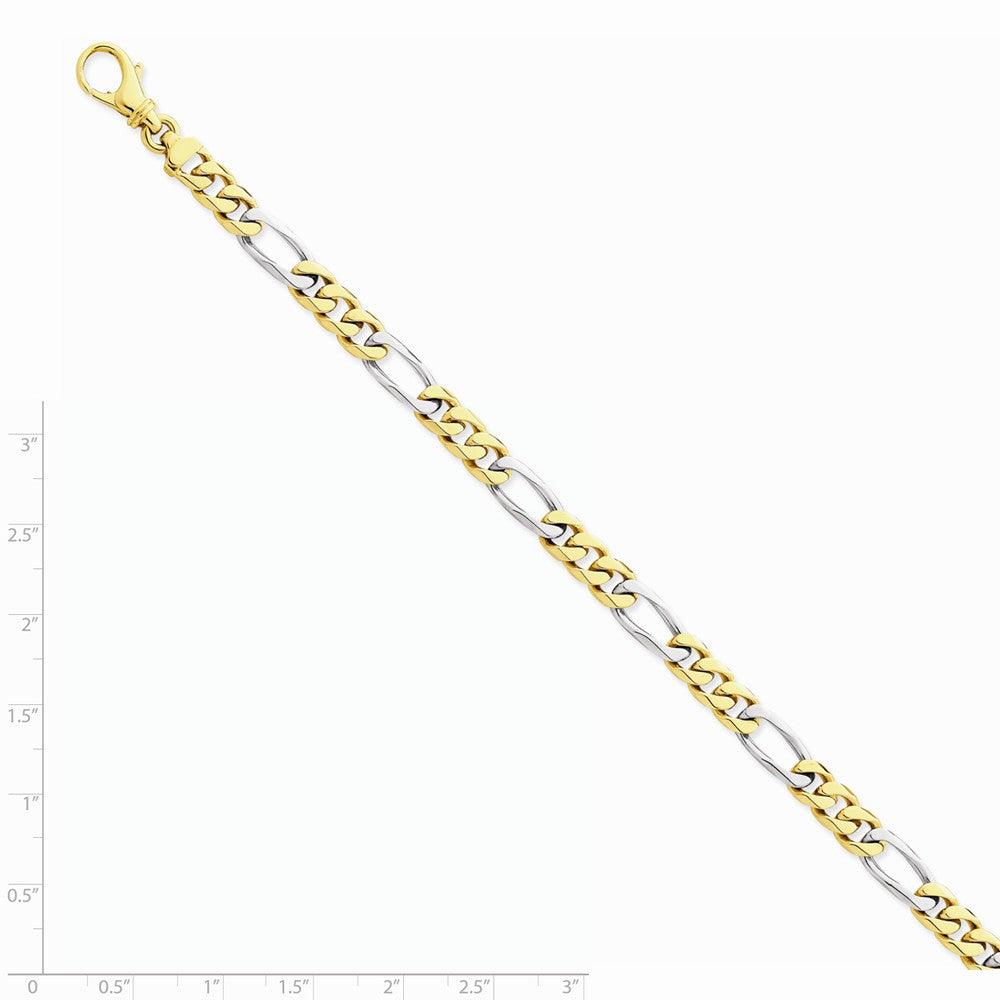 14K Two-tone 6.1mm Hand-polished Fancy Link Chain