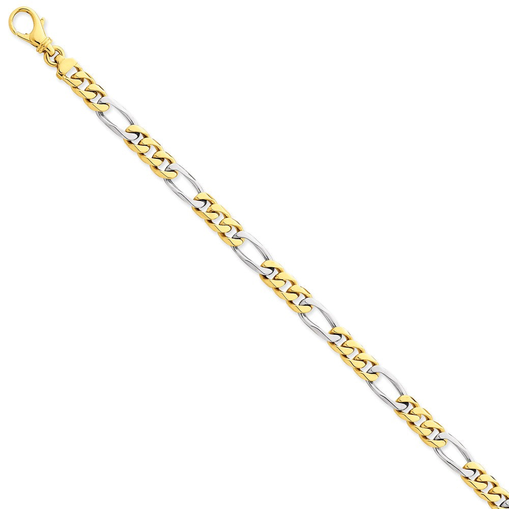 14K Two-tone 6.1mm Hand-polished Fancy Link Chain