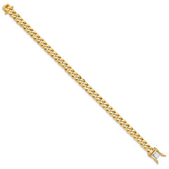 14K 8.25 inch 7mm Hand Polished Miami Cuban Link with Box Catch Clasp Bracelet