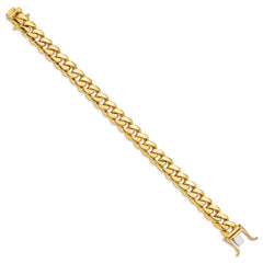 14K 8.25 inch 10.7mm Hand Polished Miami Cuban Link with Box Catch Clasp Bracelet