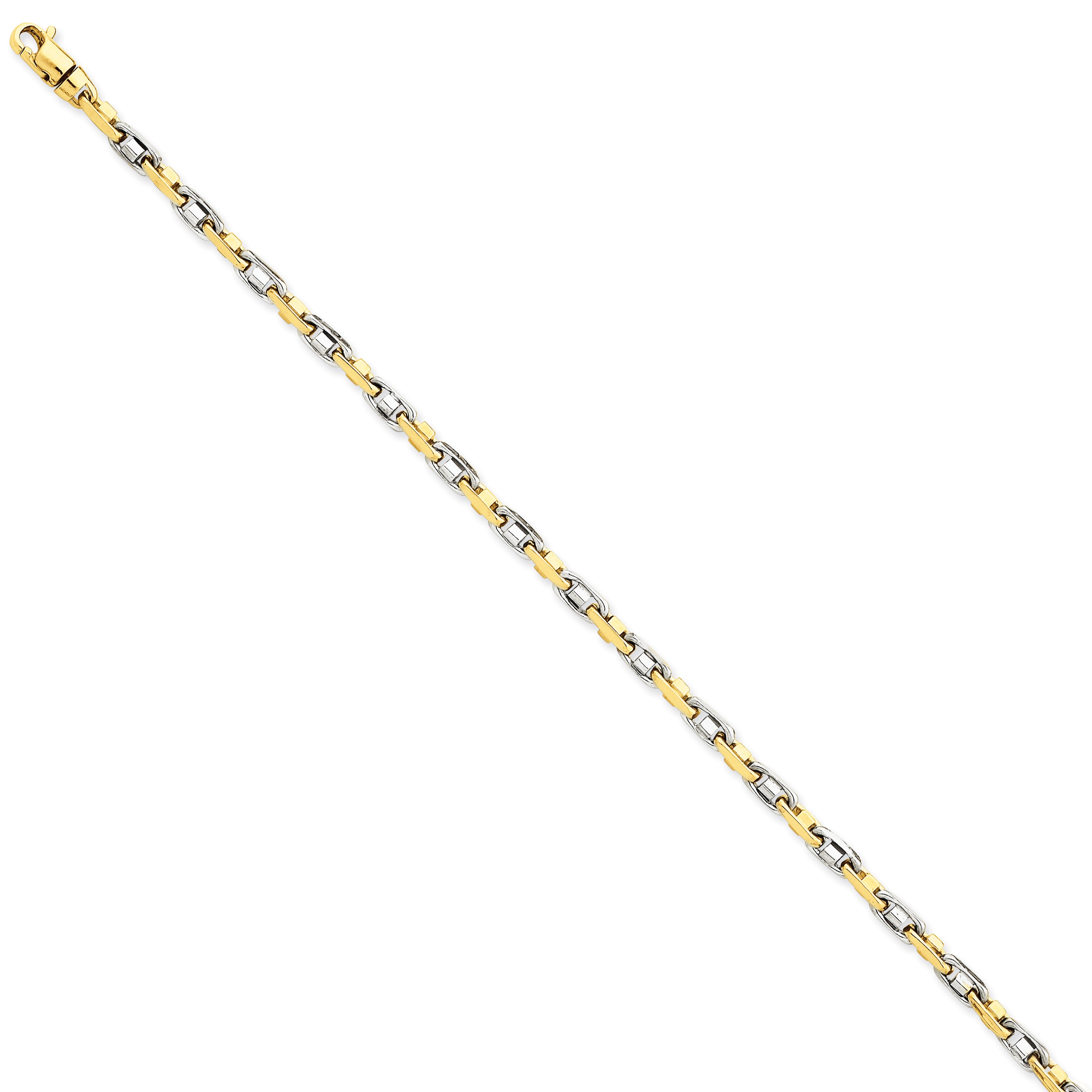 14k Two-tone 3.5mm Fancy Link Chain