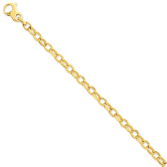 14K 6.2mm Hand-polished Fancy Link Bracelet