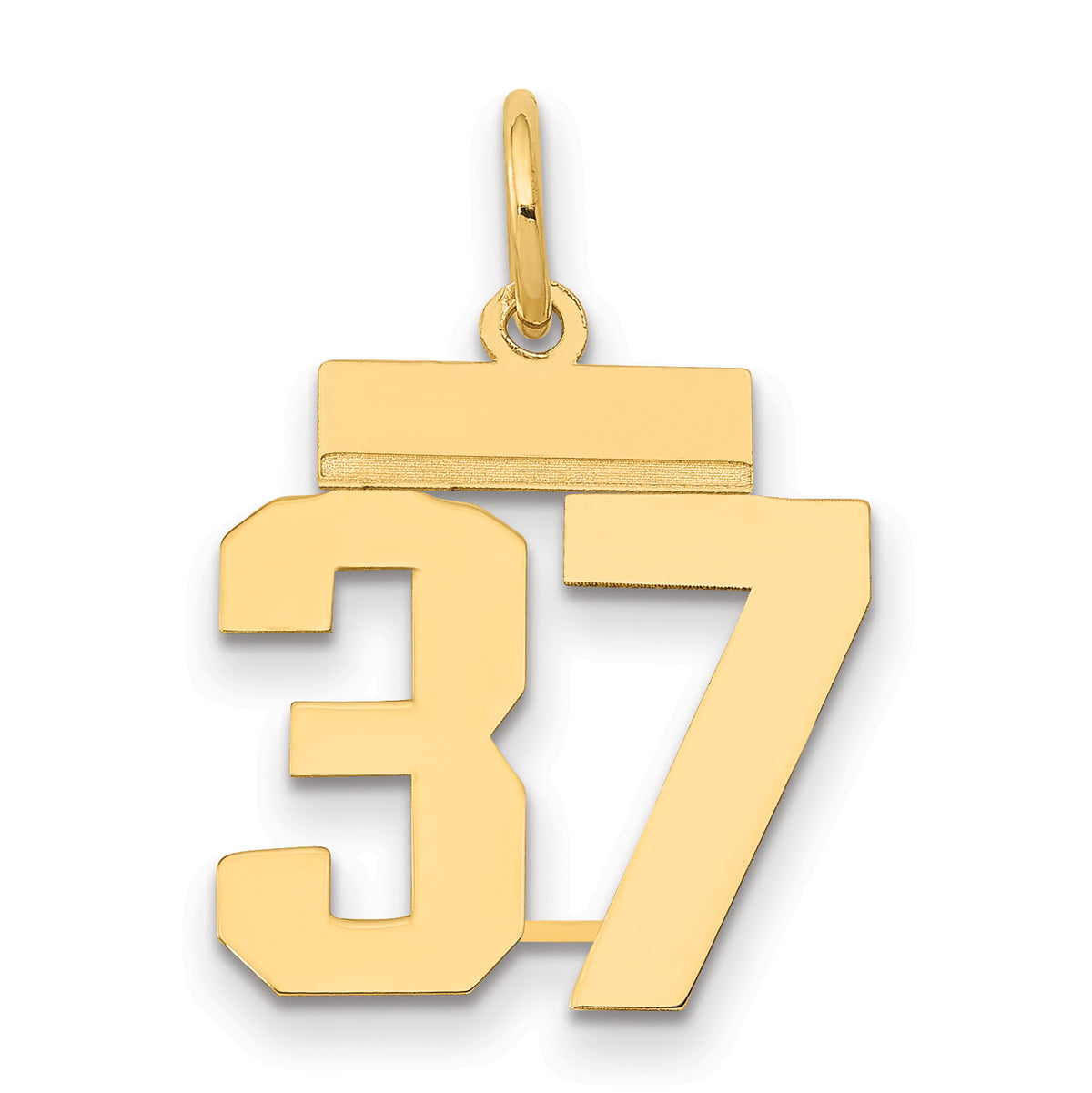 14k Small Polished Number 37 Charm