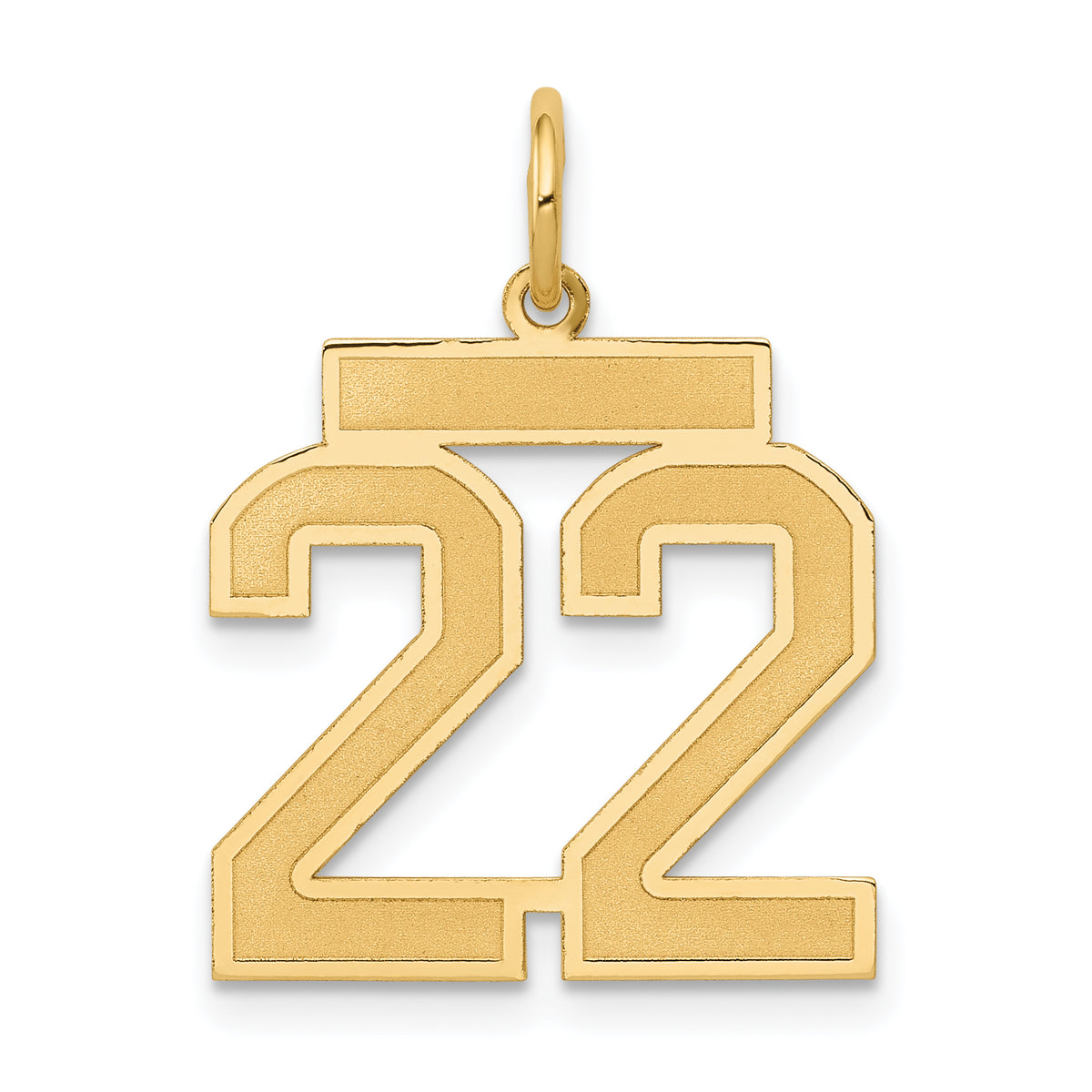 14k Medium Satin Number 22 Charm