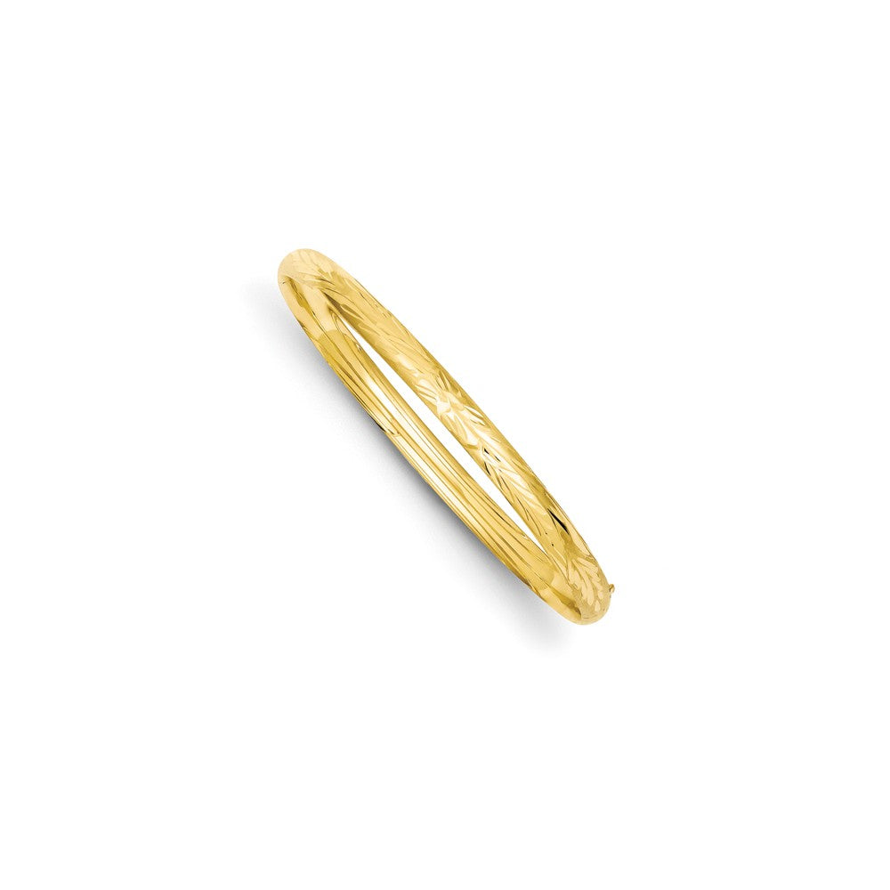 14k 3/16 Oversized Laser Cut Hinged Bangle Bracelet