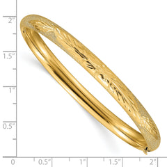 14k 4/16 Laser Cut Hinged Bangle Bracelet