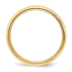 14k Yellow Gold 5mm Milgrain Half Round Wedding Band Size 4