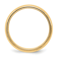 14k Yellow Gold 5mm Milgrain Half Round Wedding Band Size 4