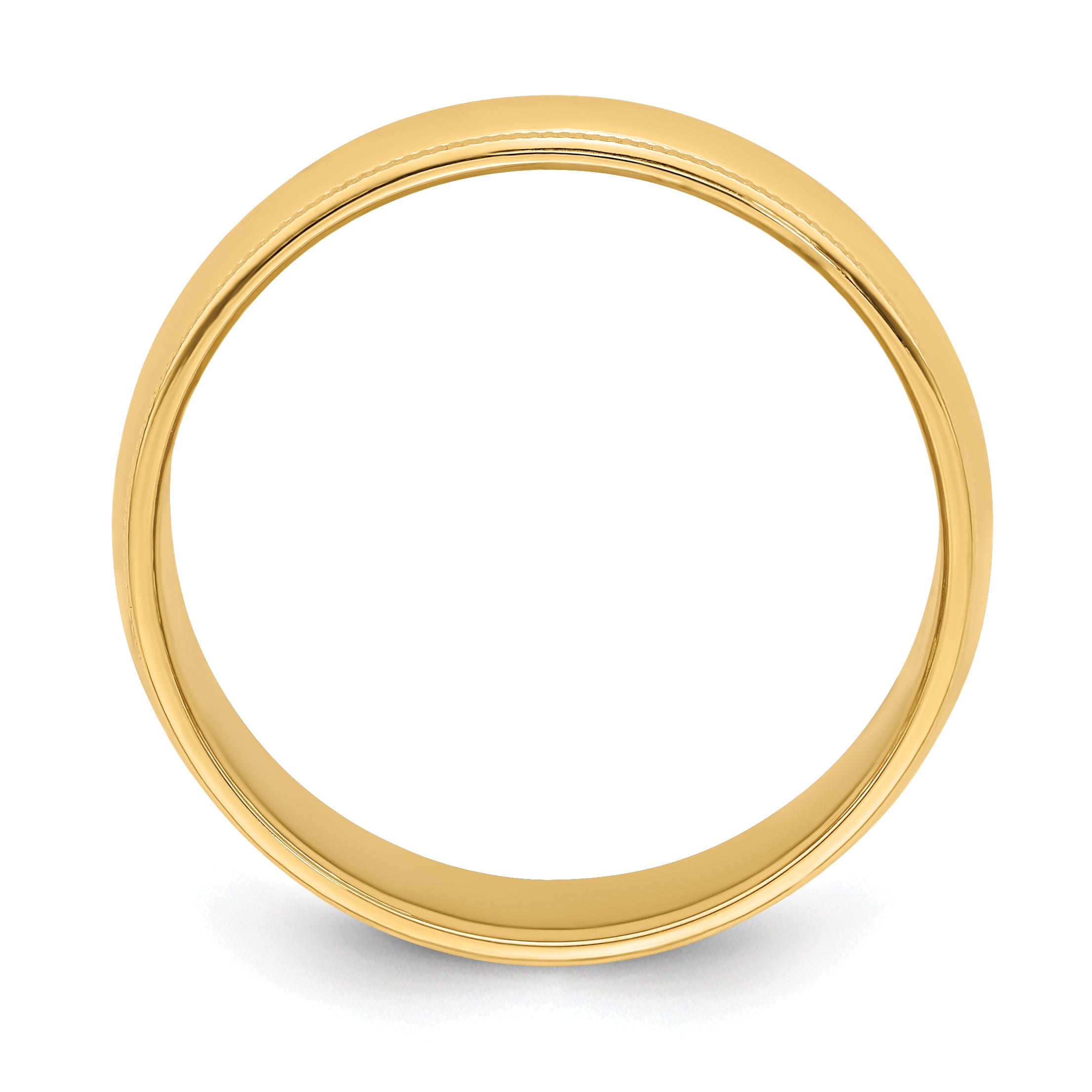 14k Yellow Gold 6mm Milgrain Half Round Wedding Band Size 4