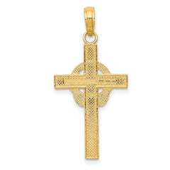 14K Polished Claddagh Cross Pendant